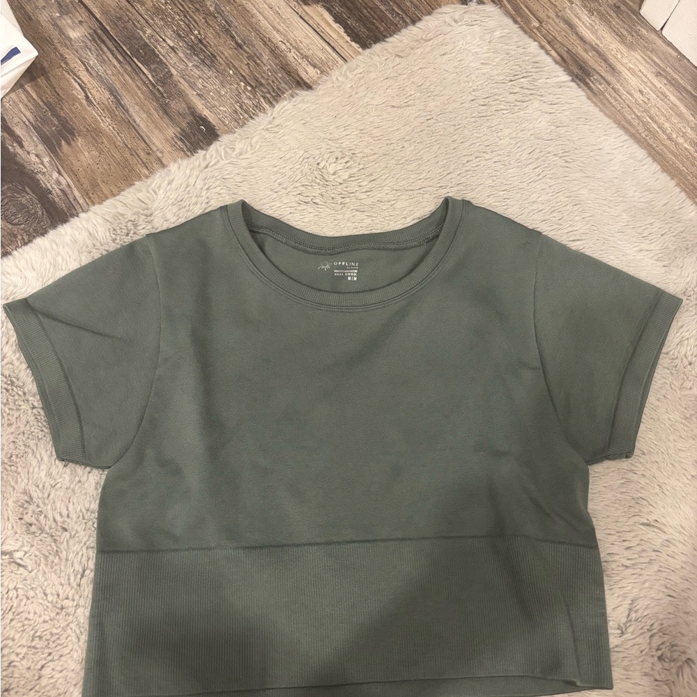 Aerie Olive Green Short Sleeve Tee